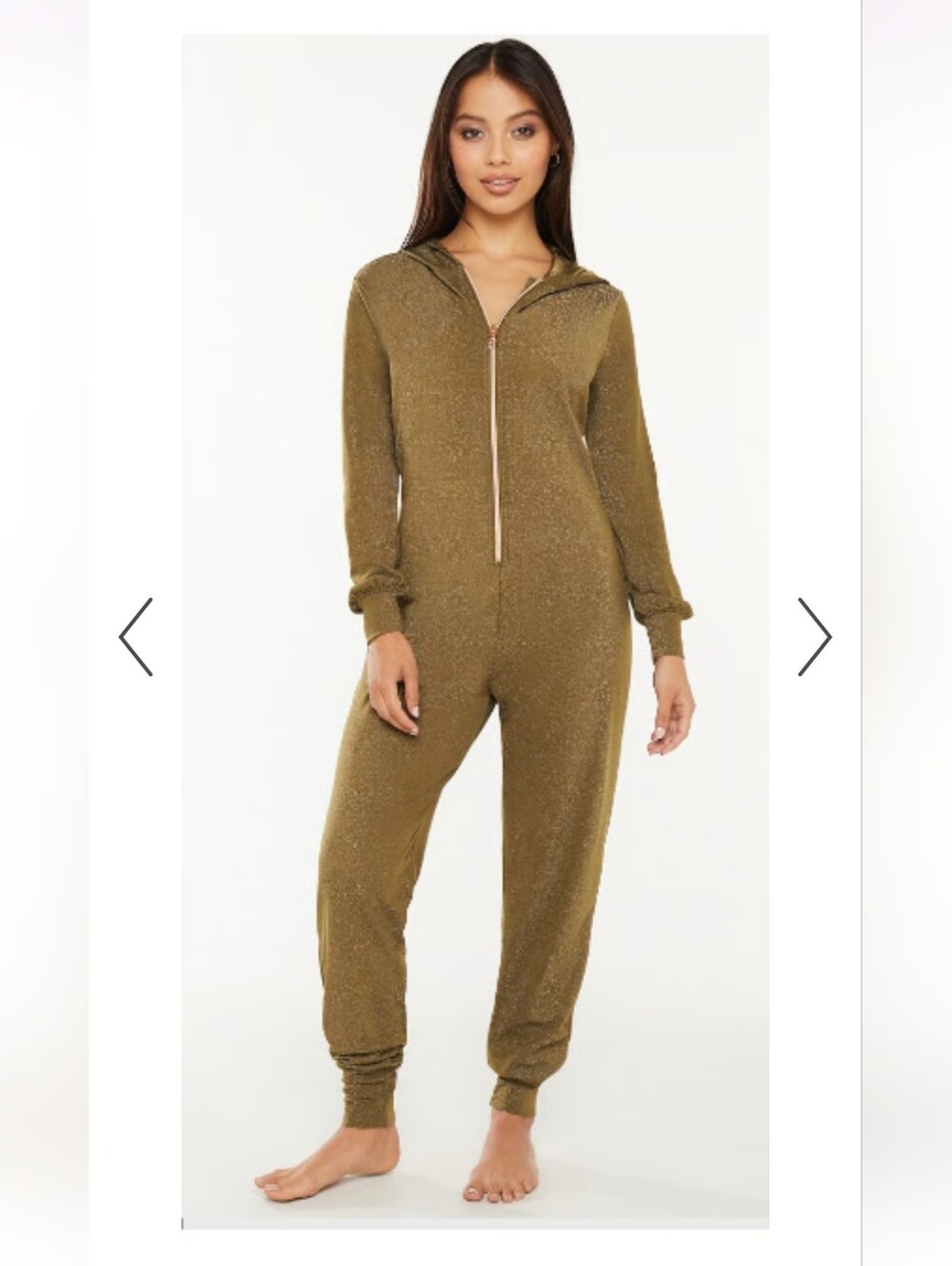 Savage X Fenty Sleep & Shine Hooded Onesie Jumpsuit Olive Green 1X NWT